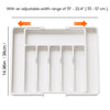 Expandable Kitchen Drawer Organizer - Adjustable Retractable Cutlery Storage Box with Dividers for Utensils, Home Organization