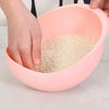 Kitchen washing rice magic washing rice sieve washing rice basin fine hole does not leak rice kitchen household washing vegetabl