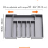 Expandable Kitchen Drawer Organizer - Adjustable Retractable Cutlery Storage Box with Dividers for Utensils, Home Organization