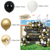 Black and Gold Balloons Garland Arch Kit with Starburst Foil Balloons for Wedding Birthday Family Party Decorations Supplies