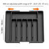 Expandable Kitchen Drawer Organizer - Adjustable Retractable Cutlery Storage Box with Dividers for Utensils, Home Organization