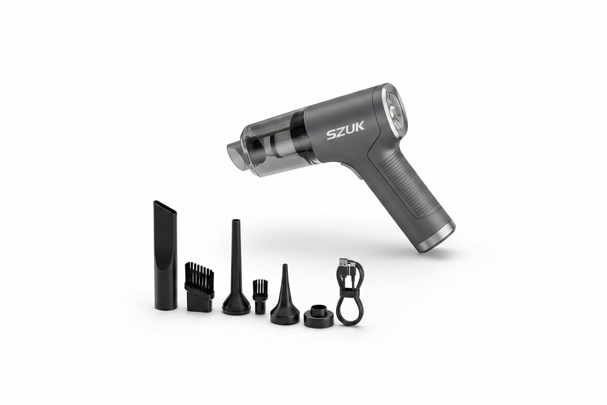 SZUK Mini Portable Wireless Car Vacuum Cleaner – Powerful Suction Handheld Cleaner for Car, Home, Keyboard & Office