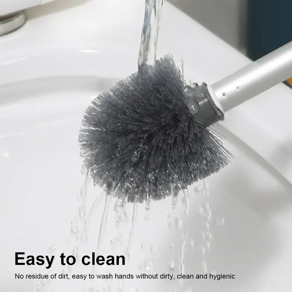 Sturdy PP and Stainless Steel Toilet Cleaning Brush with Tough Bristles, Perfect for Reaching Toilet Dead Corners & Resisting Sh