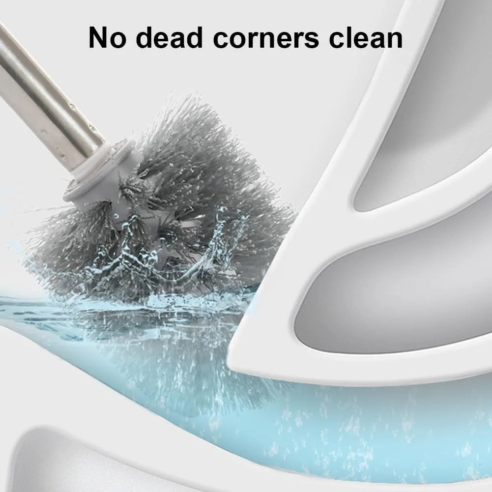 Sturdy PP and Stainless Steel Toilet Cleaning Brush with Tough Bristles, Perfect for Reaching Toilet Dead Corners & Resisting Sh