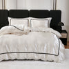 3PCS Satin Duvet Cover Set Silk White Black And Pink Bedding Comforter Cover Silky Luxury Silky Bed set Soft for All season