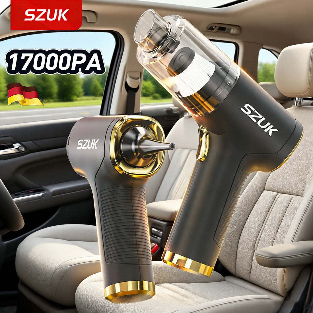 SZUK Mini Portable Wireless Car Vacuum Cleaner – Powerful Suction Handheld Cleaner for Car, Home, Keyboard & Office