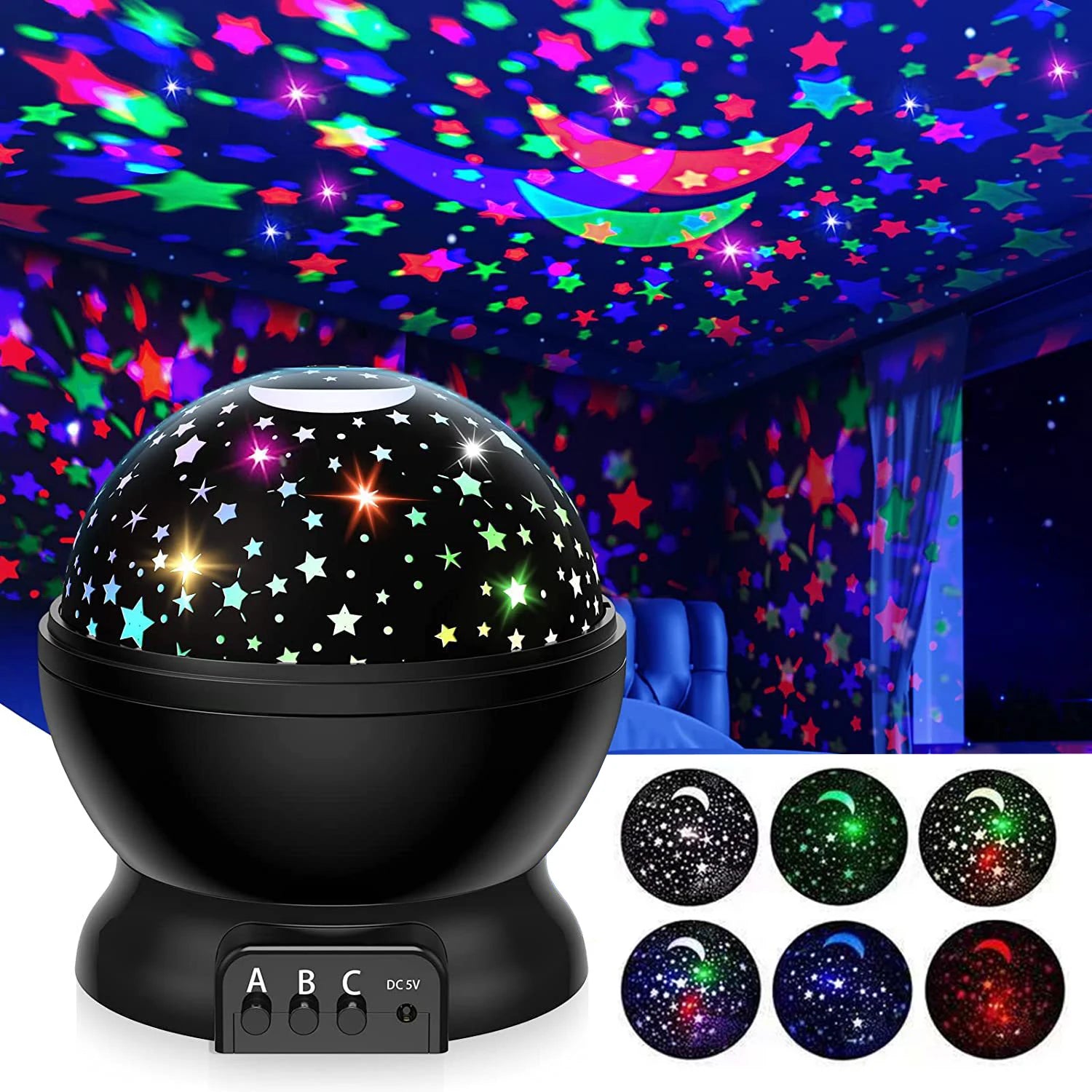 LED Galaxy Projector 360° Rotating - Starry Sky Night Light with Nebula Effect, Perfect Christmas Gift for Kids Bedroom Decor