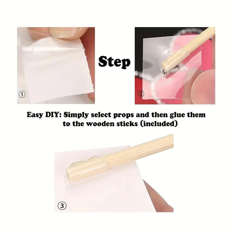 18pcs Birthday Party Handheld Photo Prop Set, Suitable for Birthday, Theme Parties, Daily Party Photography Decoration, etc