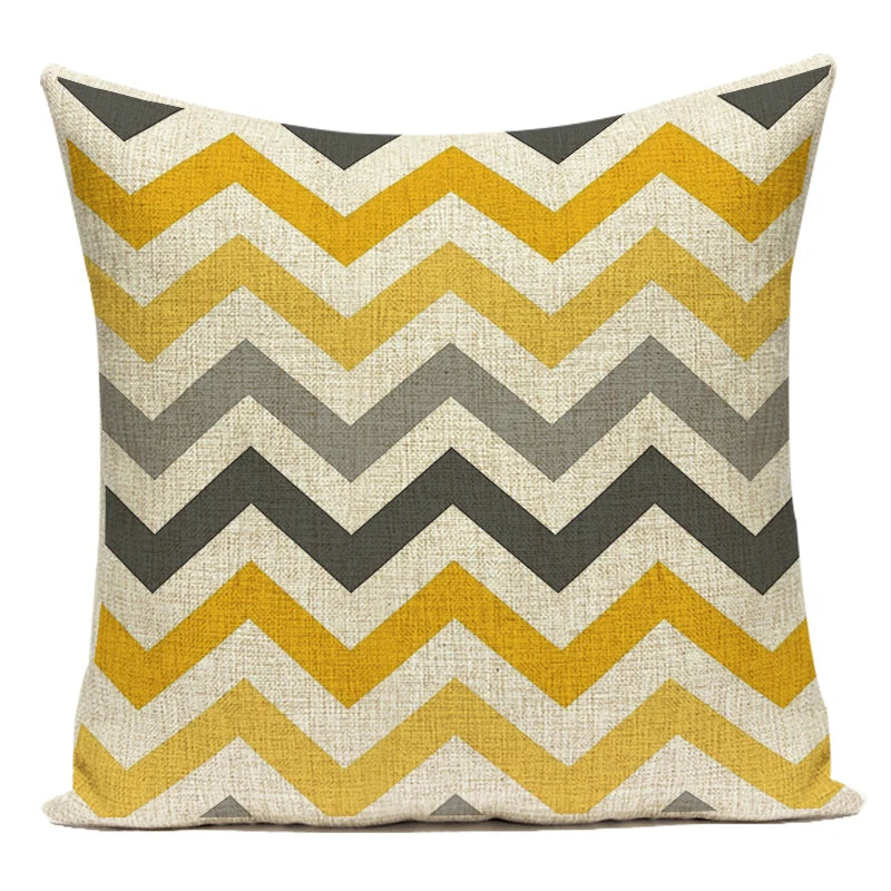 Nordic Geometry Cushions Case Yellow Stripe Home Decorative Pillow Cases Cushion Covers Pillows Covers Sofa Bed Room Pillowscase