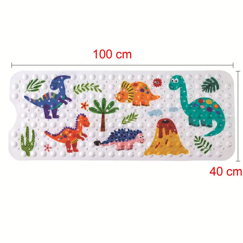 Large Cute Cartoon PVC Bath Mat Anti-Slip Shower Bathtub Mats With Sucker Soft Massage Pad Kid's Elder Bathroom Carpet Rug