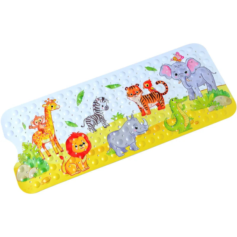 Large Cute Cartoon PVC Bath Mat Anti-Slip Shower Bathtub Mats With Sucker Soft Massage Pad Kid's Elder Bathroom Carpet Rug