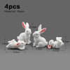Halloween Christmas Easter White Rabbit Figurine DIY Home Decor Miniature Fairy Garden Dollhouse Decoration Accessories Modern