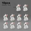 Halloween Christmas Easter White Rabbit Figurine DIY Home Decor Miniature Fairy Garden Dollhouse Decoration Accessories Modern