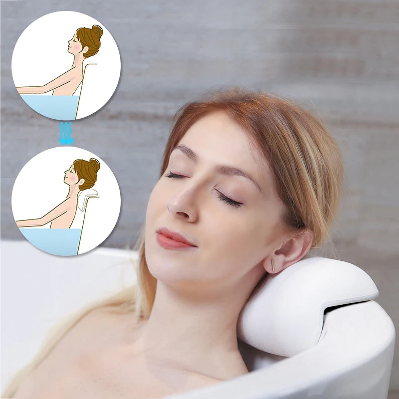 SPA Bath Pillow,Non-slip Bathtub Headrest Soft Waterproof Bath Pillows with Suction Cups Easy To Clean Bathroom Accessories
