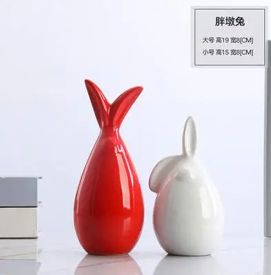 Modern Feng Shui Ceramic Figurines Livingroom Ornaments Home Furnishing Decoration Crafts Office Room Accessories Wedding Gifts