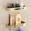 Wall Mounted Gold 304 Stainless Steel Square Bathroom Soap Dish Bath Shower Shelf Bath Shampoo Holder Basket Holder Corner shelf