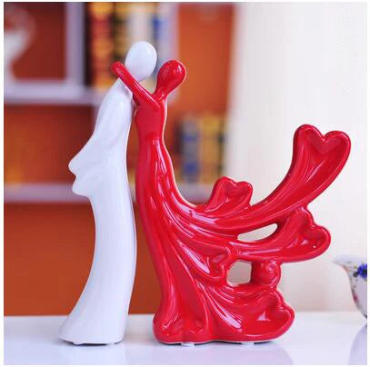 Modern Feng Shui Ceramic Figurines Livingroom Ornaments Home Furnishing Decoration Crafts Office Room Accessories Wedding Gifts