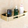 Wall Mounted Gold 304 Stainless Steel Square Bathroom Soap Dish Bath Shower Shelf Bath Shampoo Holder Basket Holder Corner shelf