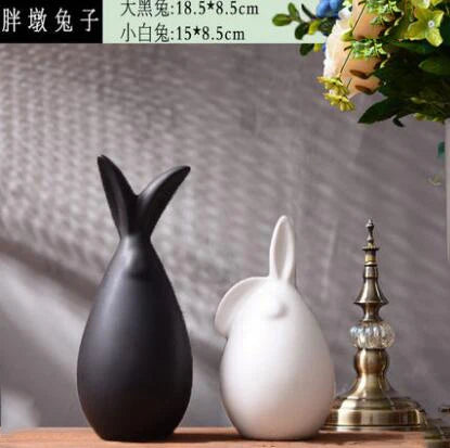 Modern Feng Shui Ceramic Figurines Livingroom Ornaments Home Furnishing Decoration Crafts Office Room Accessories Wedding Gifts