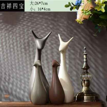 Modern Feng Shui Ceramic Figurines Livingroom Ornaments Home Furnishing Decoration Crafts Office Room Accessories Wedding Gifts