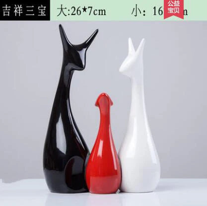 Modern Feng Shui Ceramic Figurines Livingroom Ornaments Home Furnishing Decoration Crafts Office Room Accessories Wedding Gifts