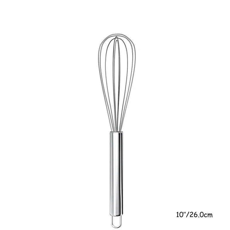 LMETJMA 8" 10" 12" Egg Whisk Stainless Steel Egg Whisk Kitchen Wire Balloon Whisk Milk Egg Beater Egg Mixing Mixer Tools KC0231