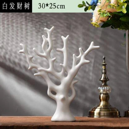 Modern Feng Shui Ceramic Figurines Livingroom Ornaments Home Furnishing Decoration Crafts Office Room Accessories Wedding Gifts