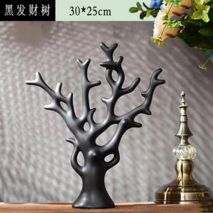 Modern Feng Shui Ceramic Figurines Livingroom Ornaments Home Furnishing Decoration Crafts Office Room Accessories Wedding Gifts