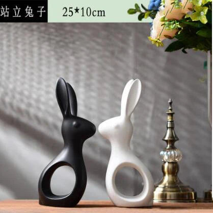 Modern Feng Shui Ceramic Figurines Livingroom Ornaments Home Furnishing Decoration Crafts Office Room Accessories Wedding Gifts