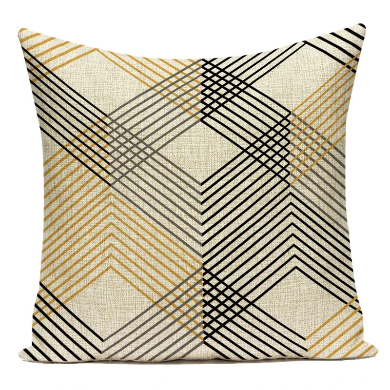 Nordic Geometry Cushions Case Yellow Stripe Home Decorative Pillow Cases Cushion Covers Pillows Covers Sofa Bed Room Pillowscase