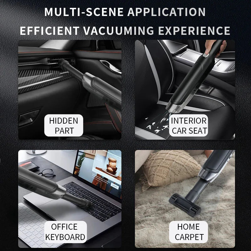 Cordless Mini Car & Home Handheld Vacuum Cleaner – 8000Pa Suction, 4000mAh Battery, Wet & Dry Pet Cleaning Portable Vacuum