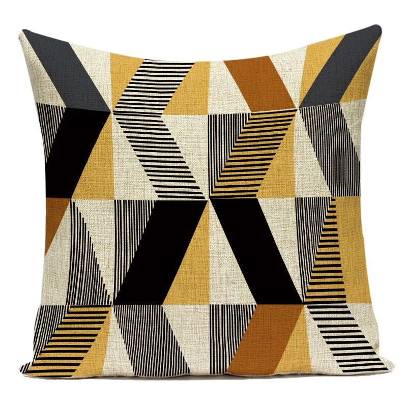 Nordic Geometry Cushions Case Yellow Stripe Home Decorative Pillow Cases Cushion Covers Pillows Covers Sofa Bed Room Pillowscase