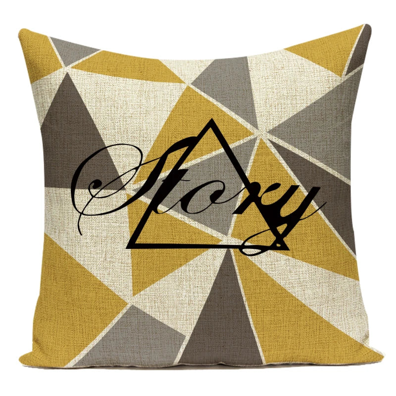 Nordic Geometry Cushions Case Yellow Stripe Home Decorative Pillow Cases Cushion Covers Pillows Covers Sofa Bed Room Pillowscase