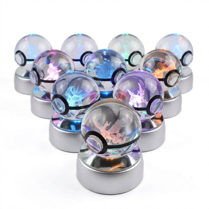 3D Pokémon Crystal Ball LED Night Light with Base