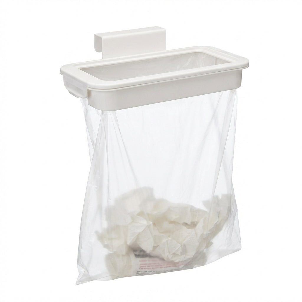 Colgador de bolsas de basura para colgar, duradero, para cocina, armario, organizador de almacenamiento