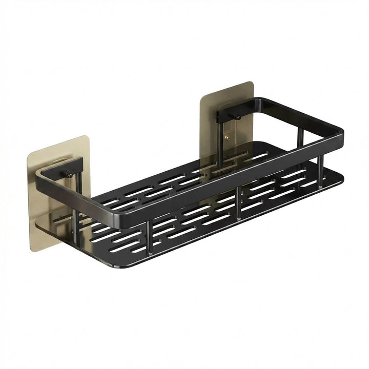 Aluminum Alloy No-Drill Wall Hanging Bathroom Storage Shelf