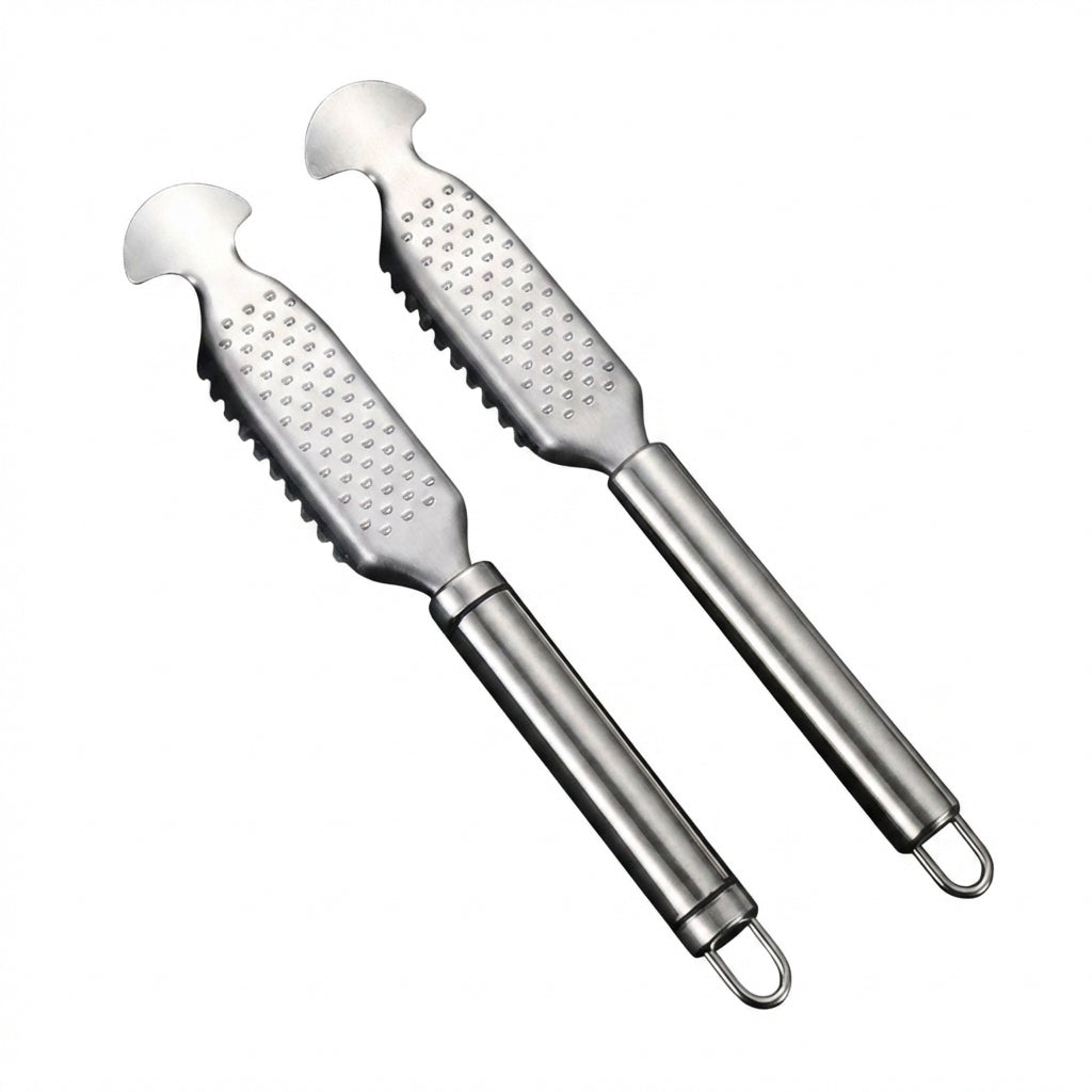 Stainless Steel Fish Scale Scraper & Multi-Use Kitchen Grater Tool