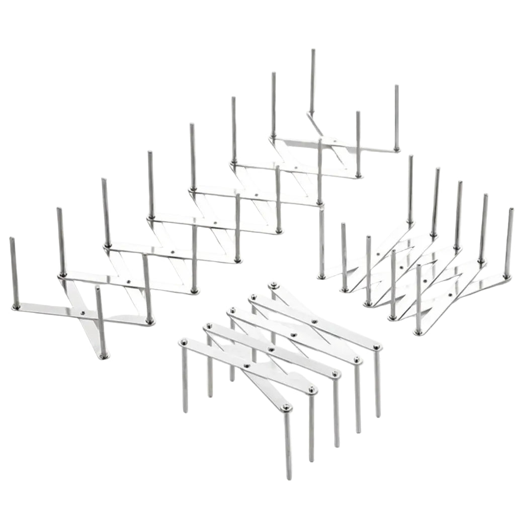 Retractable Stainless Steel Pot Lid & Dish Storage Rack