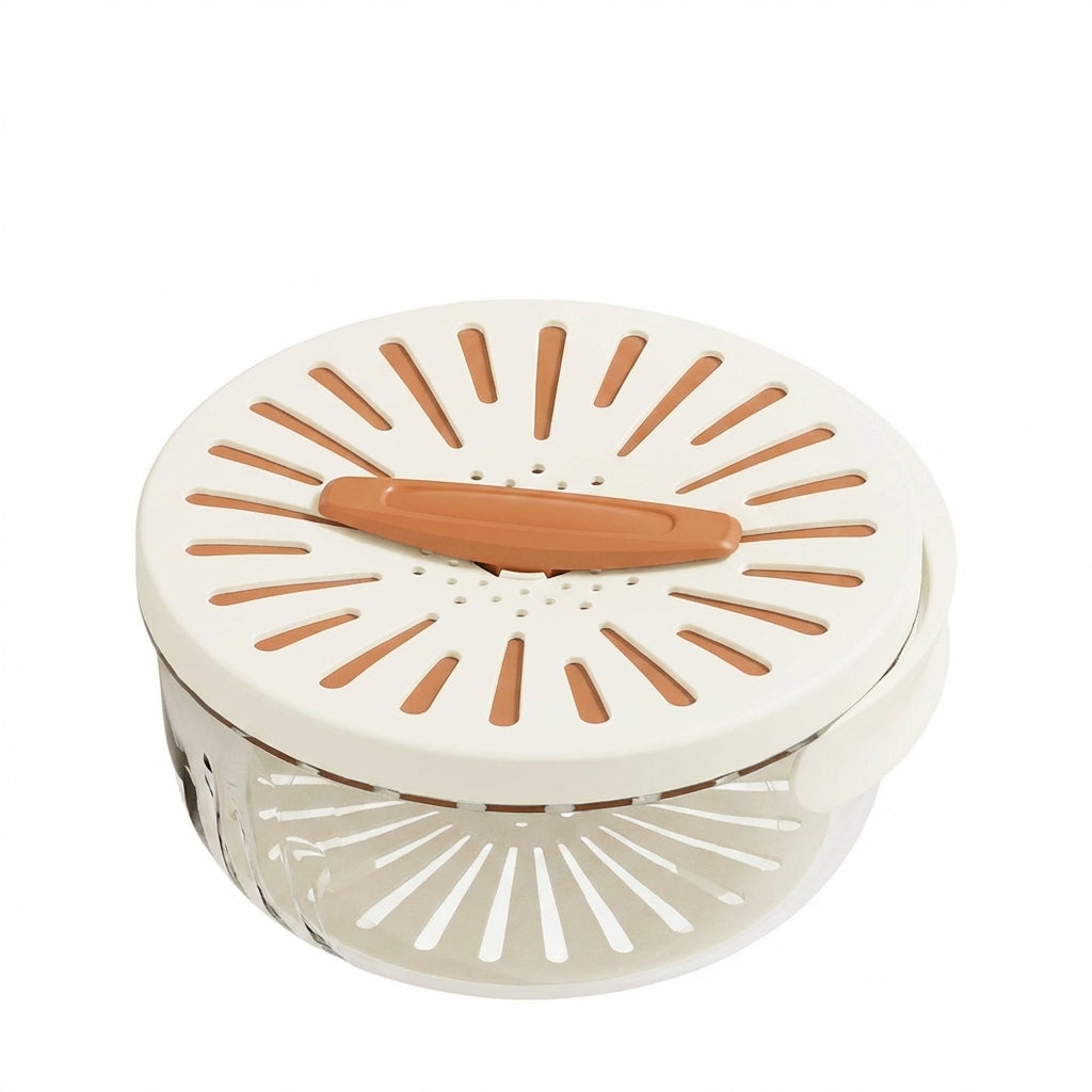 Fruit & Vegetable Drain Basket with Folding Handle for Easy Washing