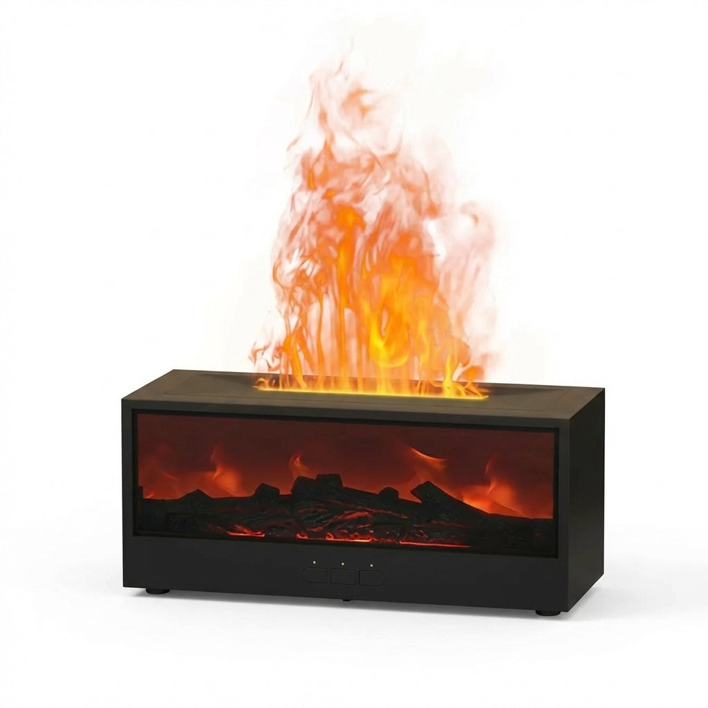 3D Flame Aroma Diffuser Humidifier with LED Lighting & Remote Control