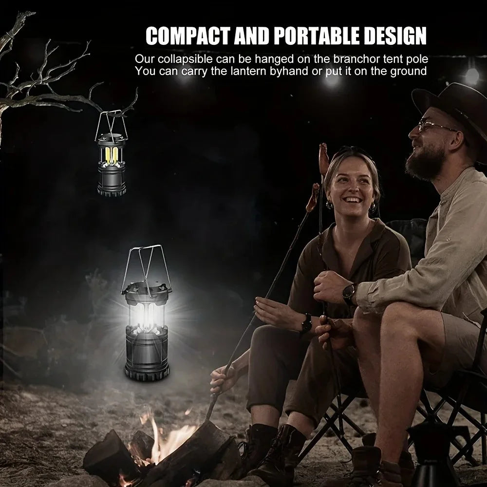 HOMEFISH Camp Lamp, Outdoor Tent Light, Portable Lantern, Multifunctional Emergency Light, Battery Powered (Without Batteries )