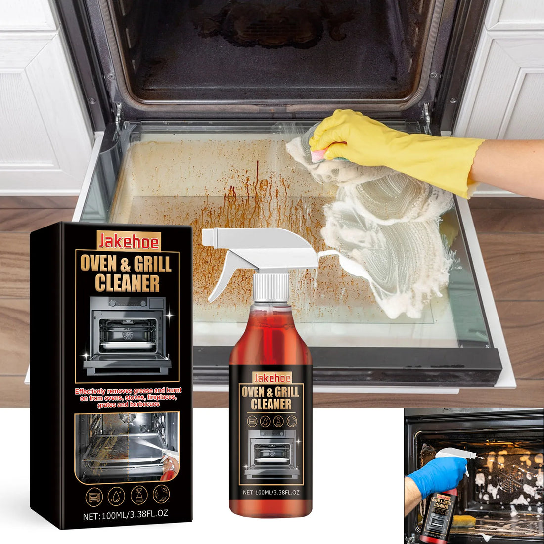 Oven & Grill Cleaning Foam Spray – Strong Kitchen Degreaser for Stove, Oil Stains & Kitchen Appliances (100ml)