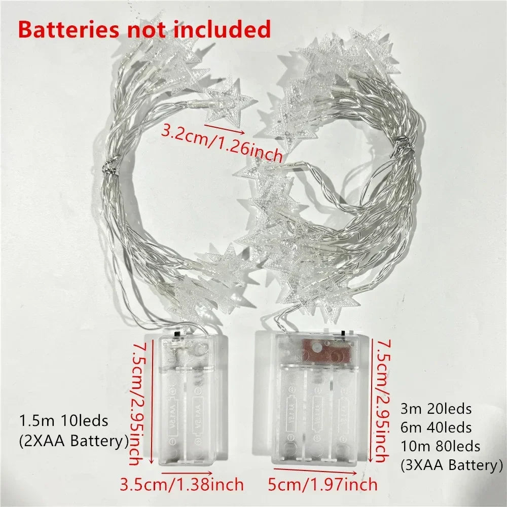 LED String Lights Outdoor Star Chain Lights Garland Lights Bulb Fairy Lights Party Home Wedding Garden  Decor