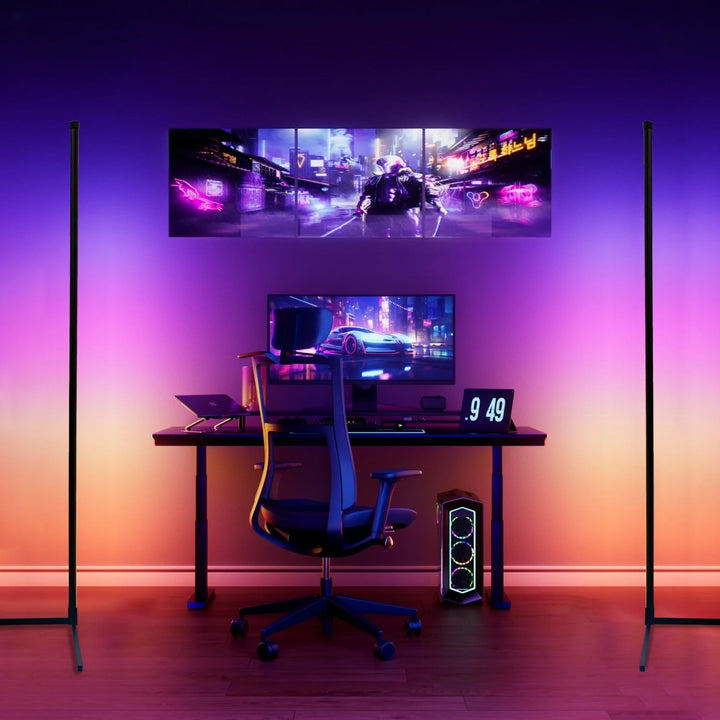 RGB LED smart modern floor lamp music synchronization 16 million DIY color change suitable for gaming room