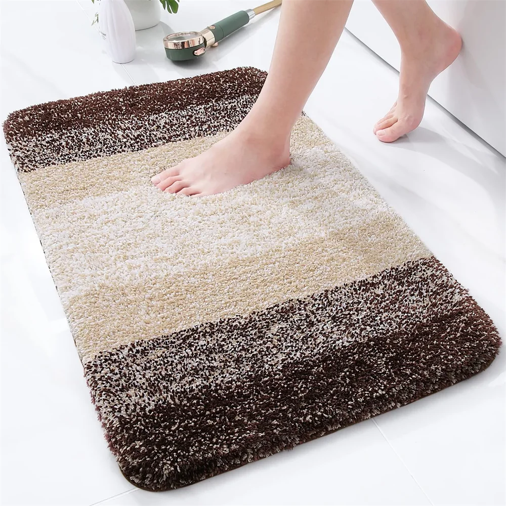 40x60CM Bathroom Rug Soft Foot Mat Absorbent Microfiber Bath Rugs Non-Slip Plush Carpet Wash Dry Bath Mat For Door Floor Shower