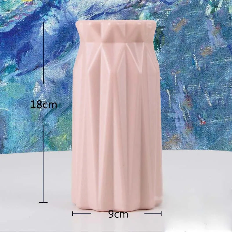 Multi-style Origami Plastic Vase White Imitation Ceramic Flower Pot Flower Basket Flower Vase Decoration Home Nordic Decoration
