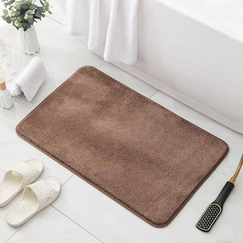 Fluffy Bathroom Bath Mat Anti-slip Bath Carpets Doormat For Toilet Absorbent Floor Rug Beside Bathtub Wash Basin Washable