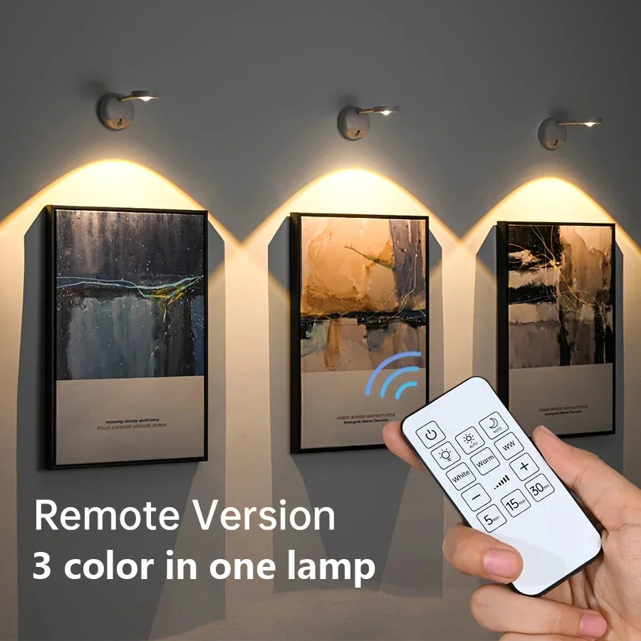 HPH USB Rechargeable Wireless Wall Spotlight – Dimmable Human Sensing LED Light for Paintings & Pictures