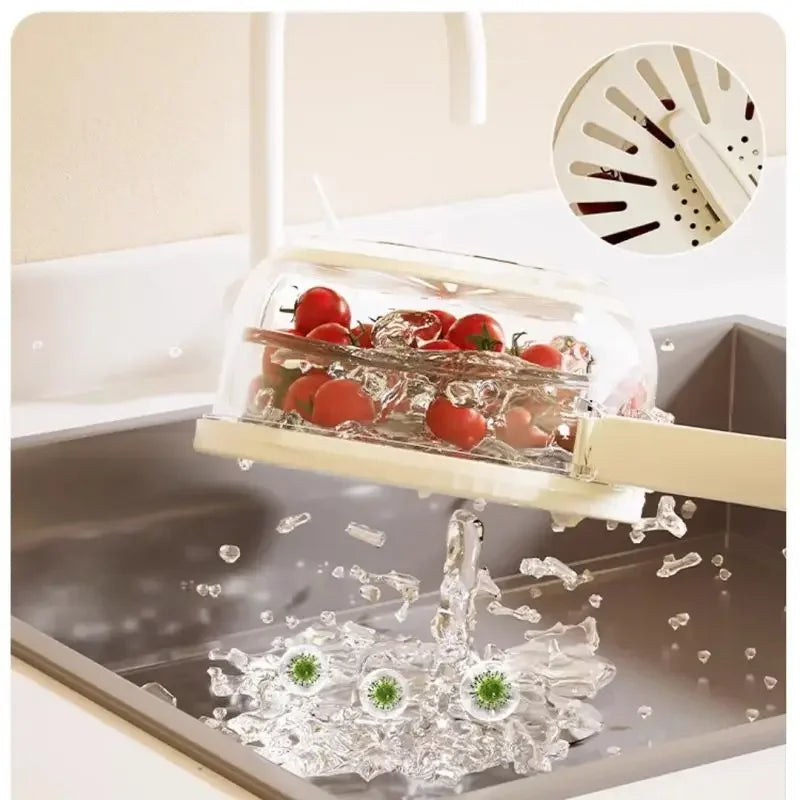 Drain Basket Storage Box Fruit Drain Wash Basket Fruit And Vegetable Dehydrating Cooler Folding Handle Food Dehydrator