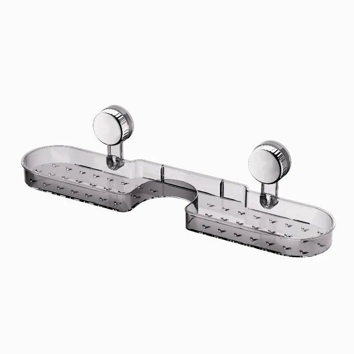 Suction Cup Washbasin Storage Rack – Punch-Free Bathroom Shower Caddy & Self-Draining Organizer Shelf